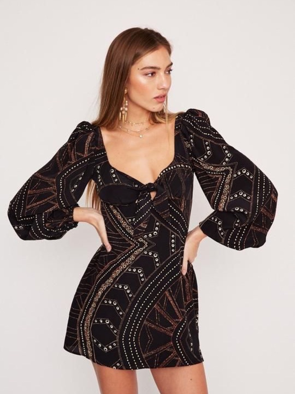 Stone Cold Fox mini dress. 100% silk